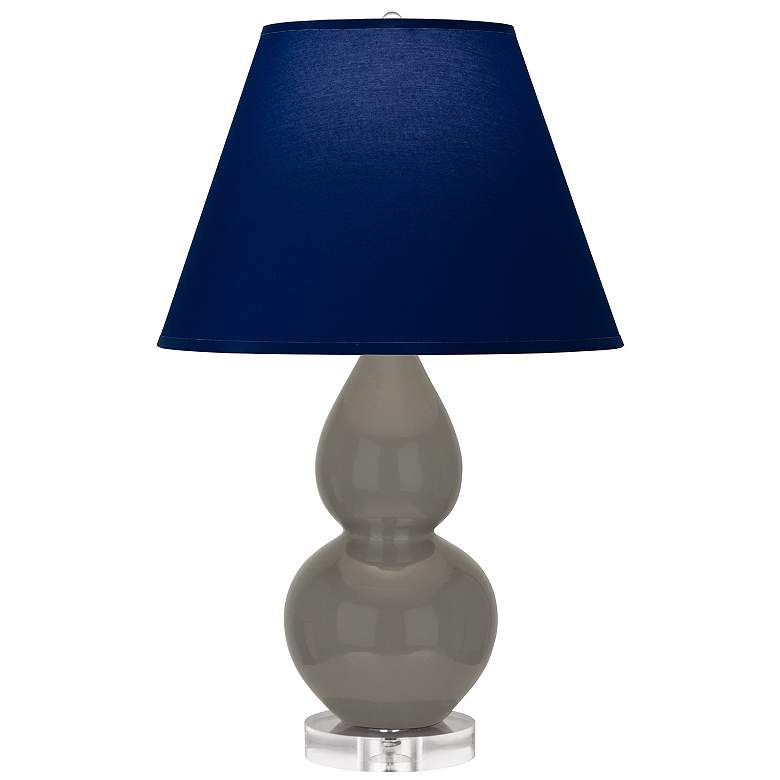 Image 1 Double Gourd 22"H Ash And Lucite Accent Lamp w/ Navy And Gray Shade