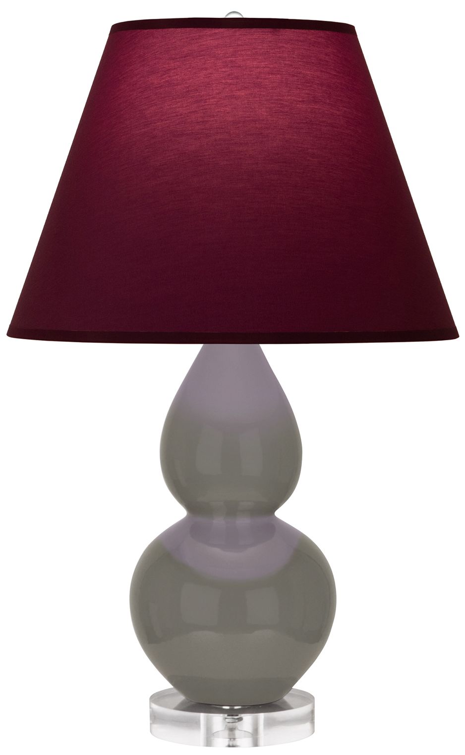 Double Gourd 22"H Ash And Lucite Lamp w/ Plum And Lavender Made to Order