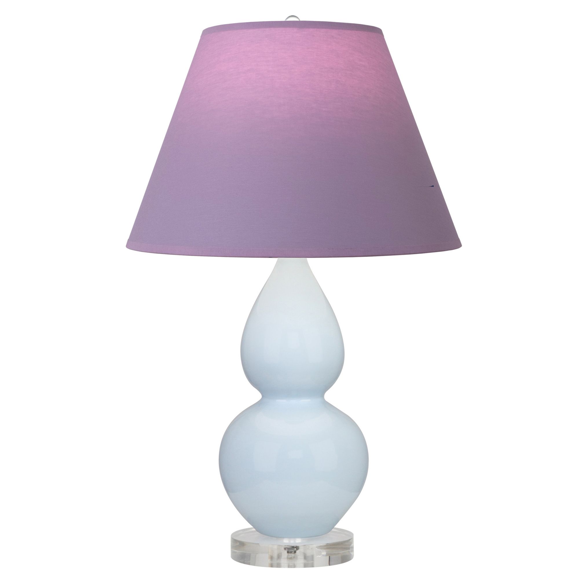 Image 2 Double Gourd 22"H Baby Blue And Lucite Lamp w/ Lavender And Plum Shade more views