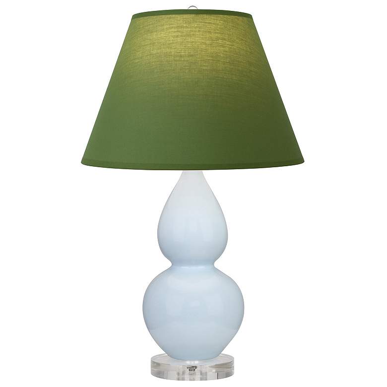 Image 1 Double Gourd 22"H Baby Blue And Lucite Lamp w/ Tea And Taupe Shade