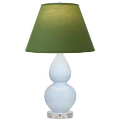 Double Gourd 22"H Baby Blue And Lucite Lamp w/ Tea And Taupe Shade