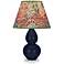 Double Gourd 22"H Blue And Lucite Accent Lamp w/ Fall Floral Shade