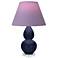 Double Gourd 22"H Blue And Lucite Lamp w/ Lavender And Plum Shade