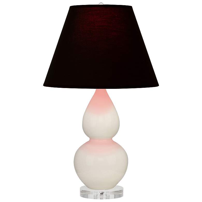 Image 1 Double Gourd 22"H Bone And Lucite Accent Lamp w/ Ink And Rose Shade