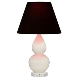 Double Gourd 22"H Bone And Lucite Accent Lamp w/ Ink And Rose Shade