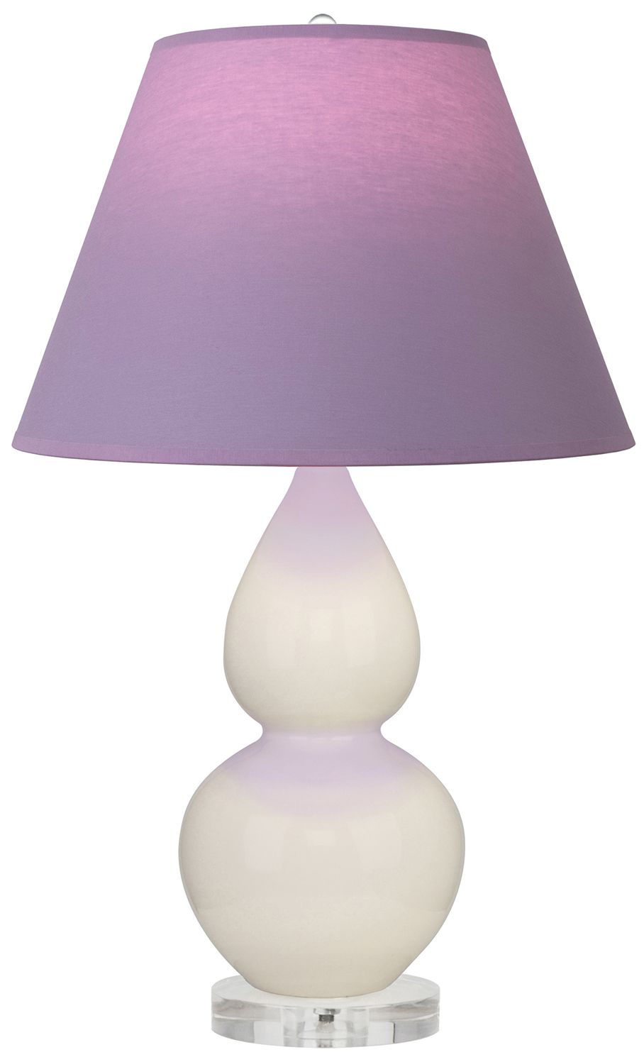 Double Gourd 22"H Bone And Lucite Lamp w/ Lavender And Plum Made to Order