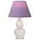 Double Gourd 22"H Bone And Lucite Lamp w/ Lavender And Plum Shade