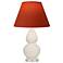 Double Gourd 22"H Bone And Lucite Lamp w/ Tangerine And Taupe Shade