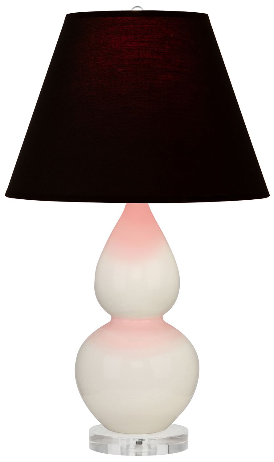 Double Gourd 22"H Bone & Lucite Accent Lamp w/ Ink & Rose Made to Order