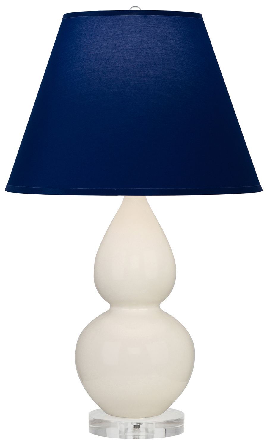 Double Gourd 22"H Bone & Lucite Accent Lamp w/ Navy & Gray Made to Order