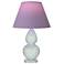Double Gourd 22"H Celadon And Lucite Lamp w/ Lavender And Plum Shade