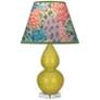 Double Gourd 22"H Citron And Lucite Accent Lamp w/ Spring Floral Shade