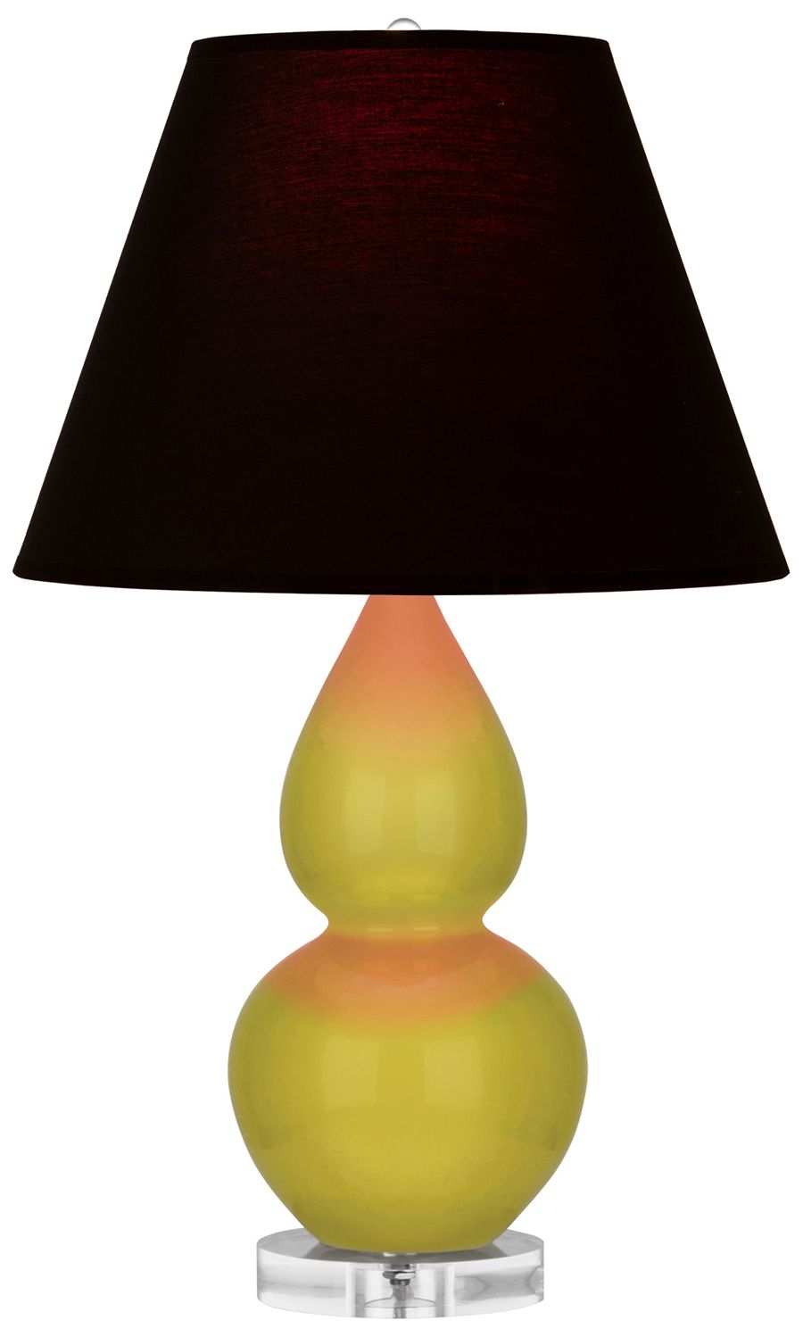 Double Gourd 22"H Citron & Lucite Accent Lamp w/ Ink & Rose Made to Order