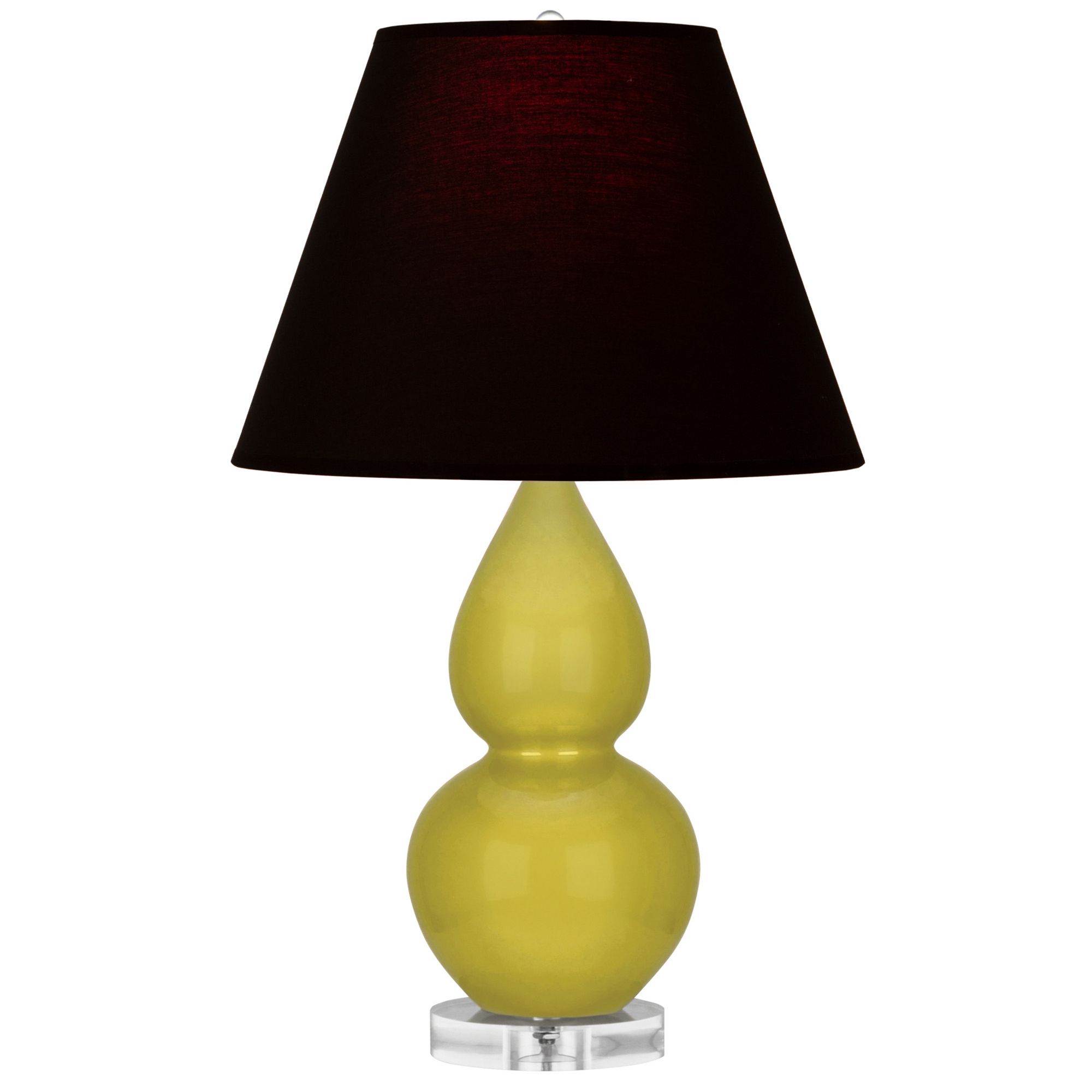 Image 2 Double Gourd 22"H Citron & Lucite Accent Lamp w/ Ink & Rose Made to Order more views