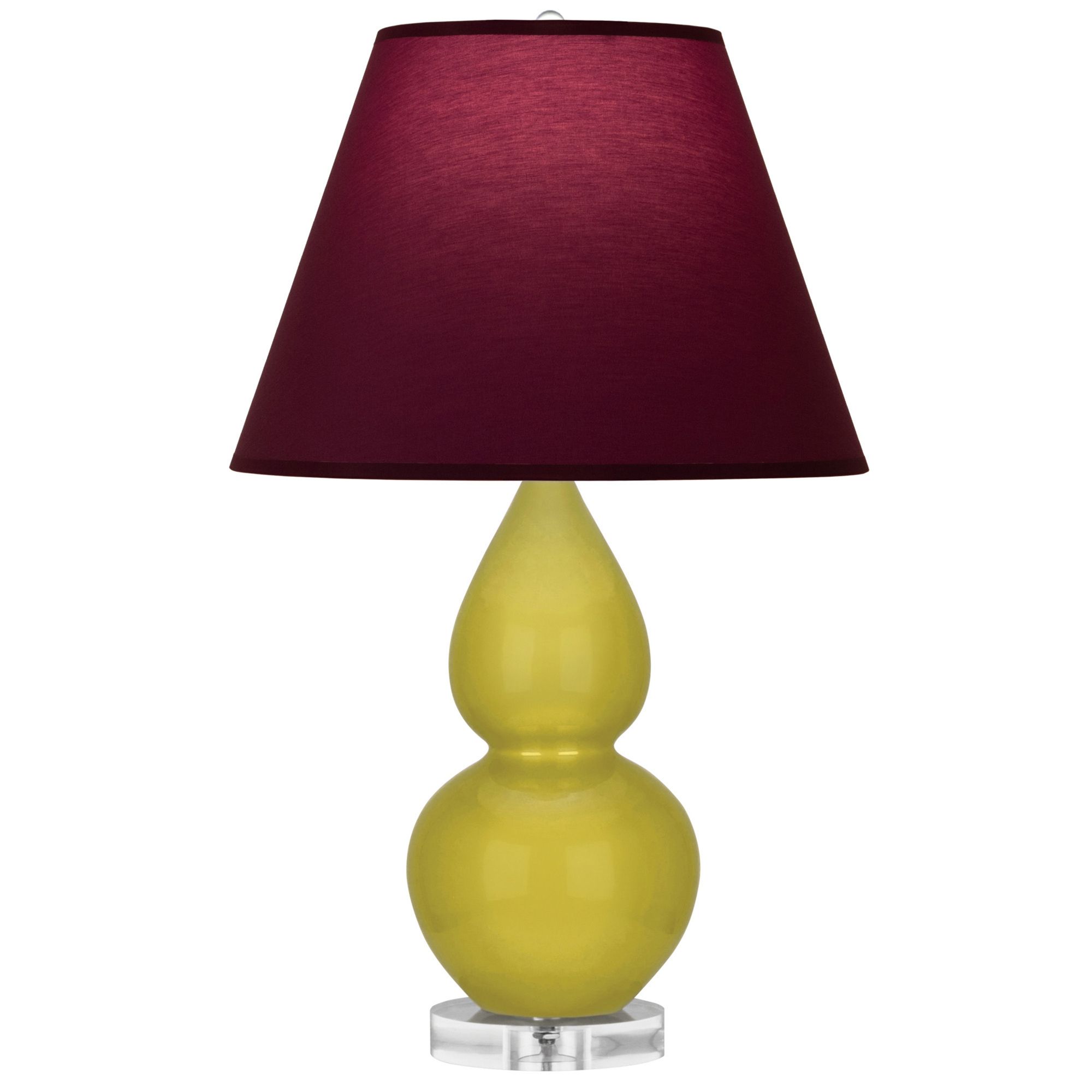 Image 2 Double Gourd 22"H Citron & Lucite Lamp w/ Plum & Lavender Made to Order more views