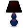Double Gourd 22"H Cobalt And Lucite Accent Lamp w/ Ink And Rose Shade
