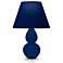Double Gourd 22"H Cobalt And Lucite Accent Lamp w/ Navy And Gray Shade
