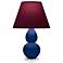 Double Gourd 22"H Cobalt And Lucite Lamp w/ Plum And Lavender Shade