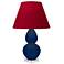 Double Gourd 22"H Cobalt And Lucite Lamp w/ Rose And Ink Shade