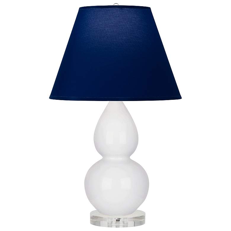 Image 1 Double Gourd 22"H Daisy And Lucite Accent Lamp w/ Navy And Gray Shade