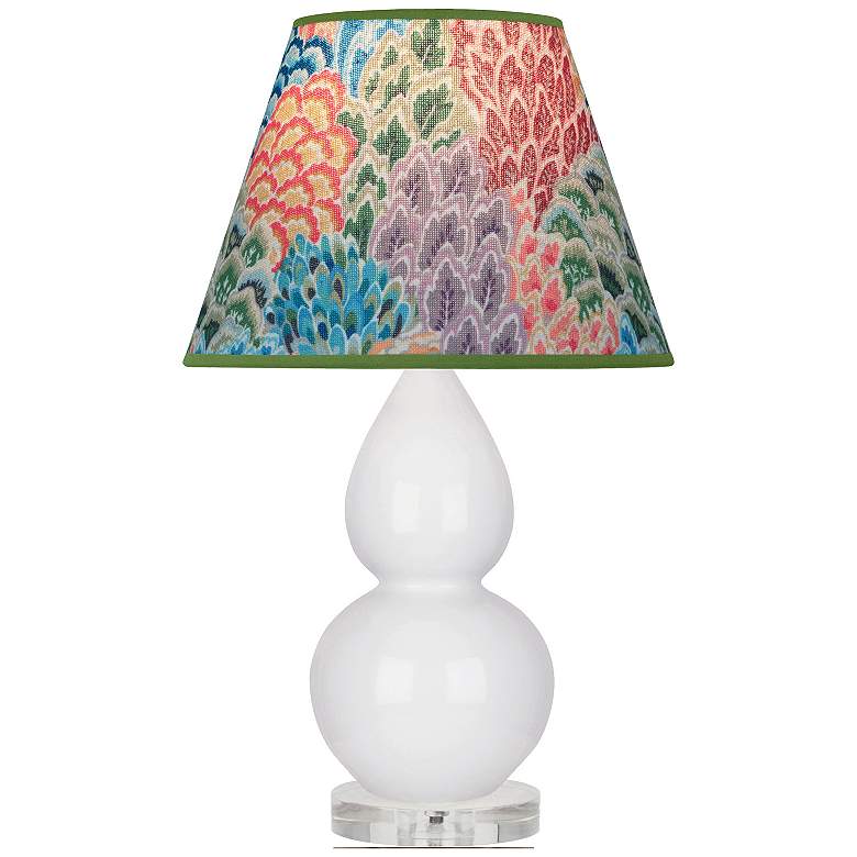 Image 1 Double Gourd 22"H Daisy And Lucite Accent Lamp w/ Spring Floral Shade