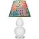 Double Gourd 22"H Daisy And Lucite Accent Lamp w/ Spring Floral Shade
