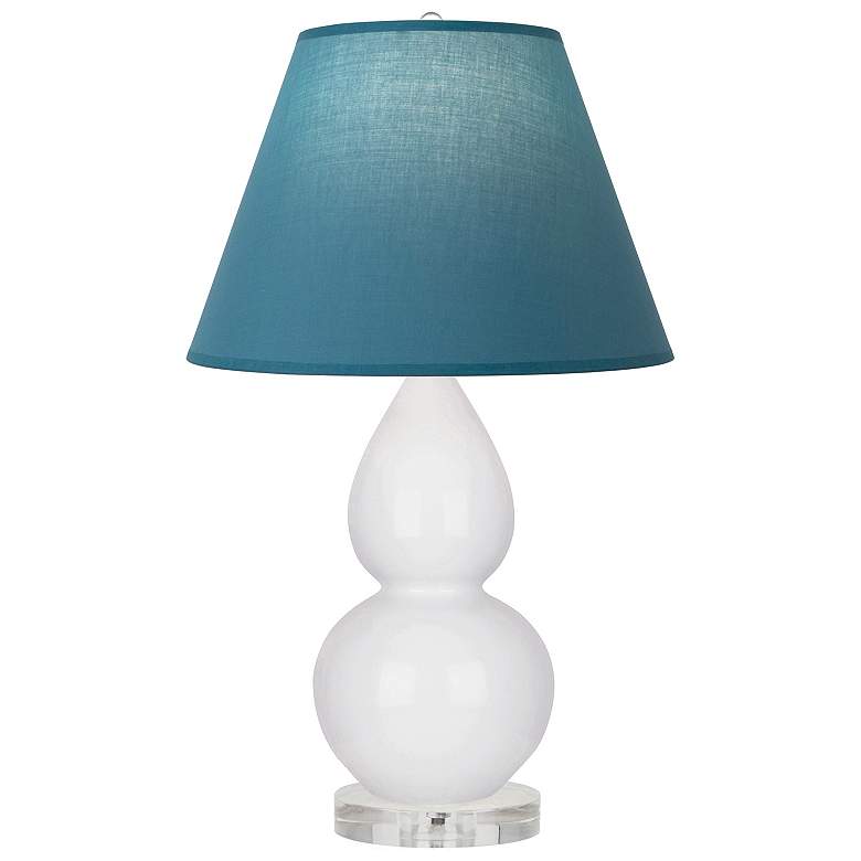 Image 1 Double Gourd 22"H Daisy And Lucite Lamp w/ Bright Blue And Gray Shade