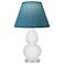 Double Gourd 22"H Daisy And Lucite Lamp w/ Bright Blue And Gray Shade