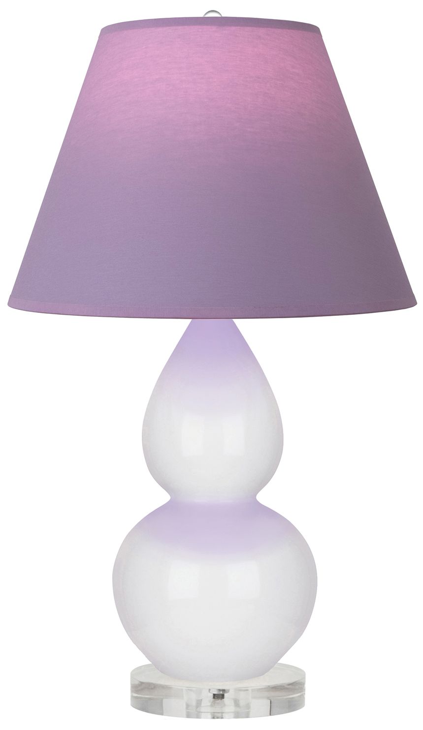 Double Gourd 22"H Daisy And Lucite Lamp w/ Lavender And Plum Made to Order