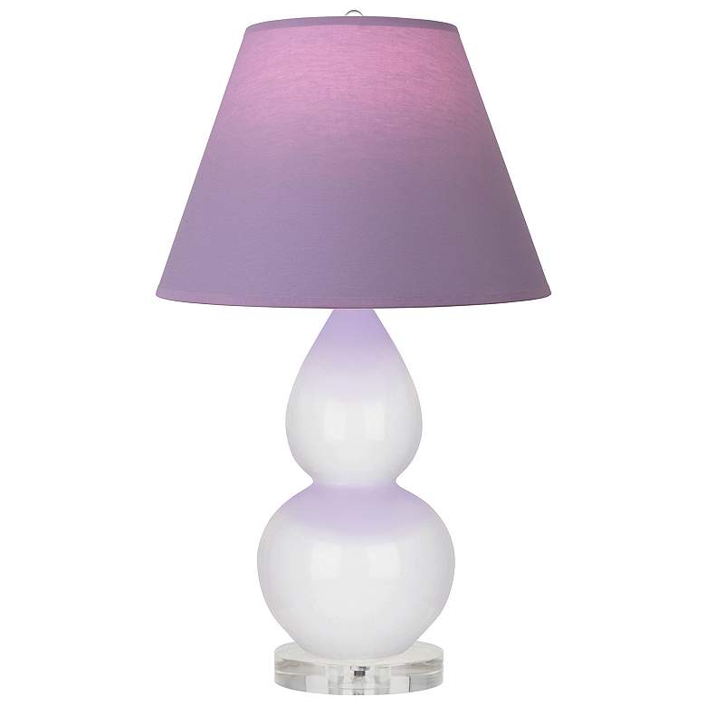 Image 1 Double Gourd 22"H Daisy And Lucite Lamp w/ Lavender And Plum Shade