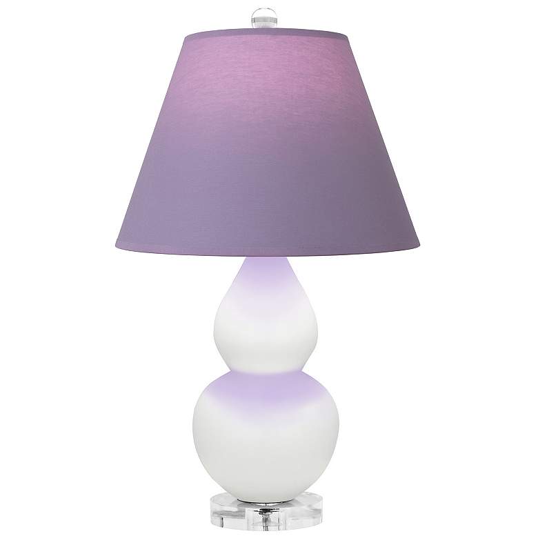 Image 1 Double Gourd 22"H Daisy And Lucite Lamp w/ Lavender And Plum Shade