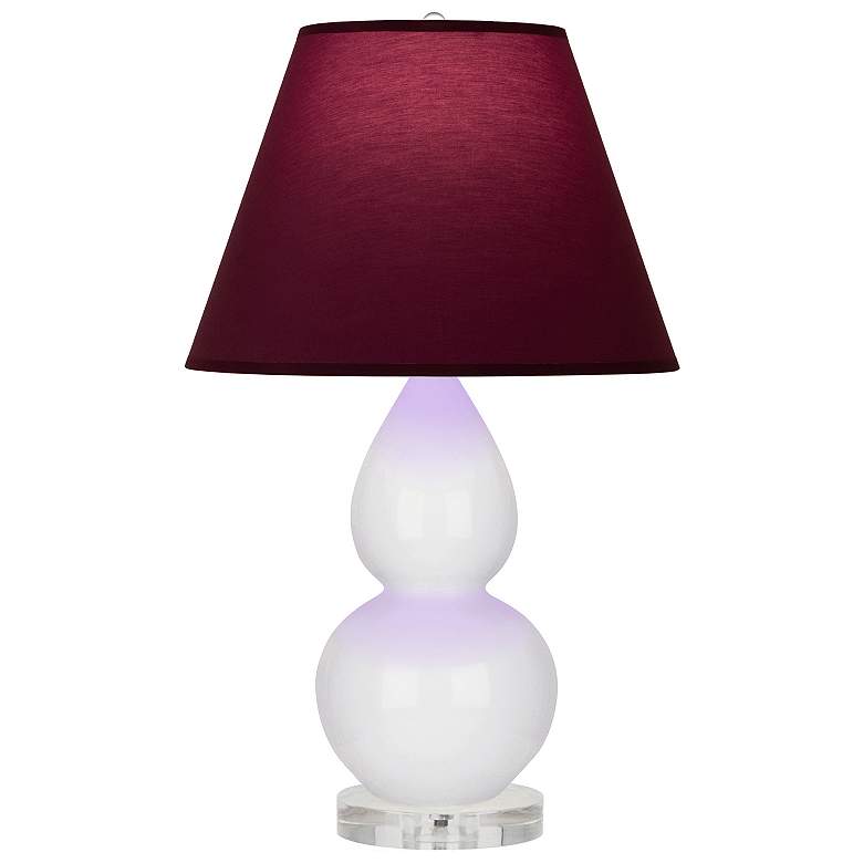 Image 1 Double Gourd 22"H Daisy And Lucite Lamp w/ Plum And Lavender Shade