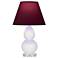 Double Gourd 22"H Daisy And Lucite Lamp w/ Plum And Lavender Shade