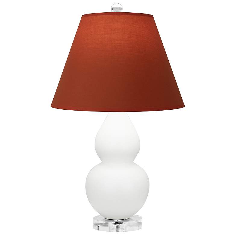 Image 1 Double Gourd 22"H Daisy And Lucite Lamp w/ Tangerine And Taupe Shade