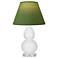 Double Gourd 22"H Daisy And Lucite Lamp w/ Tea Green And Taupe Shade