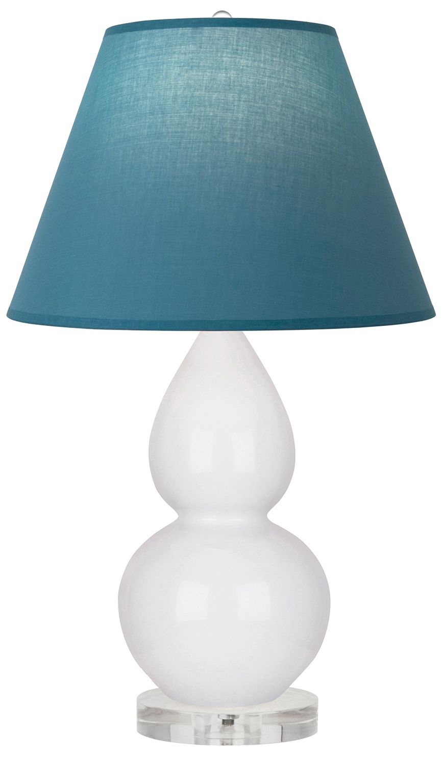 Double Gourd 22"H Daisy & Lucite Lamp w/ Bright Blue & Gray Made to Order