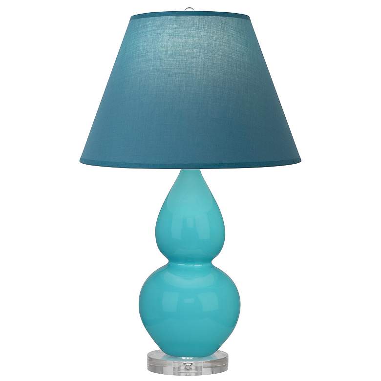 Image 1 Double Gourd 22"H Egg Blue And Lucite Accent Lamp w/ Bright Blue Shade