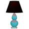 Double Gourd 22"H Egg Blue And Lucite Accent Lamp w/ Ink Black Shade