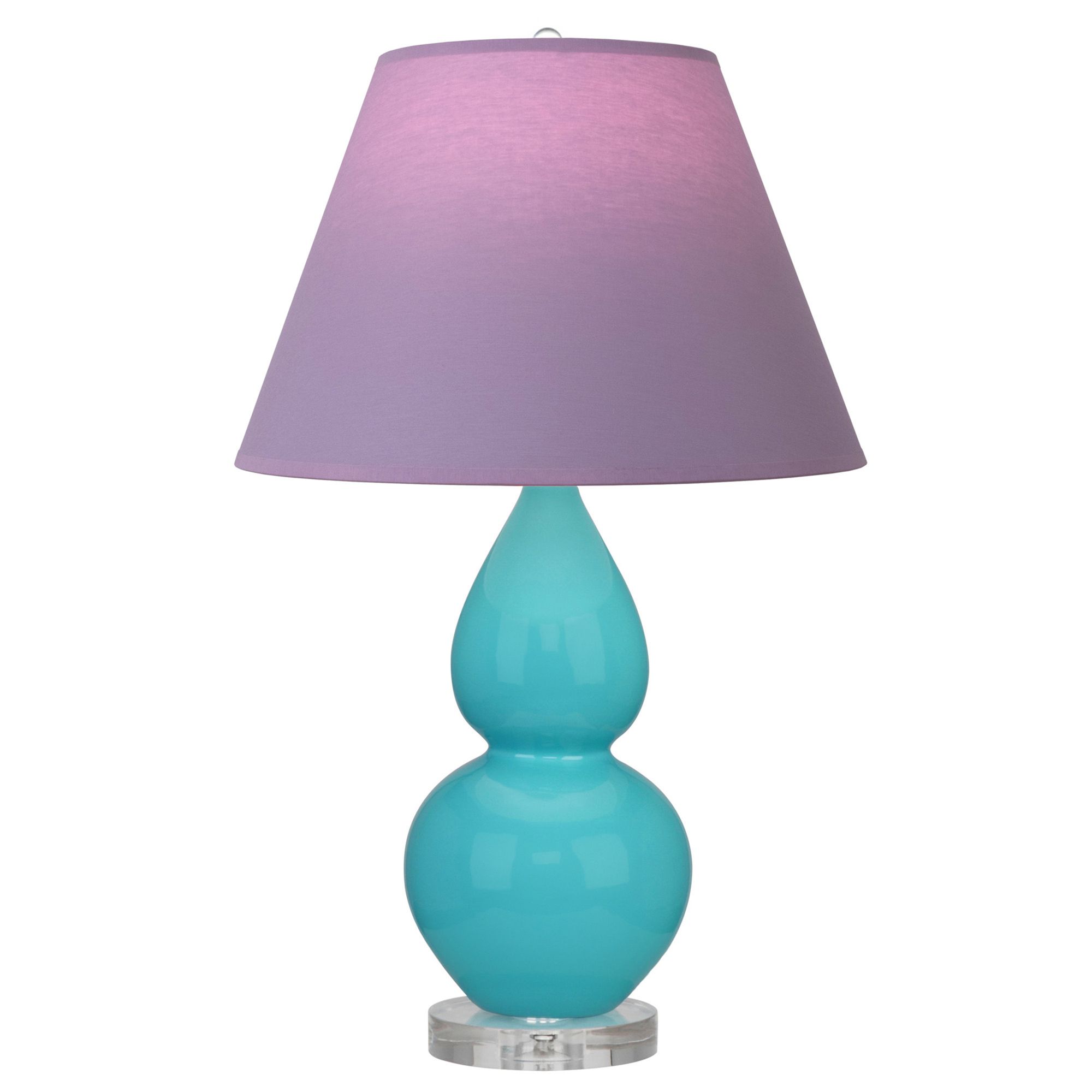 Image 2 Double Gourd 22"H Egg Blue And Lucite Accent Lamp w/ Lavender Shade more views