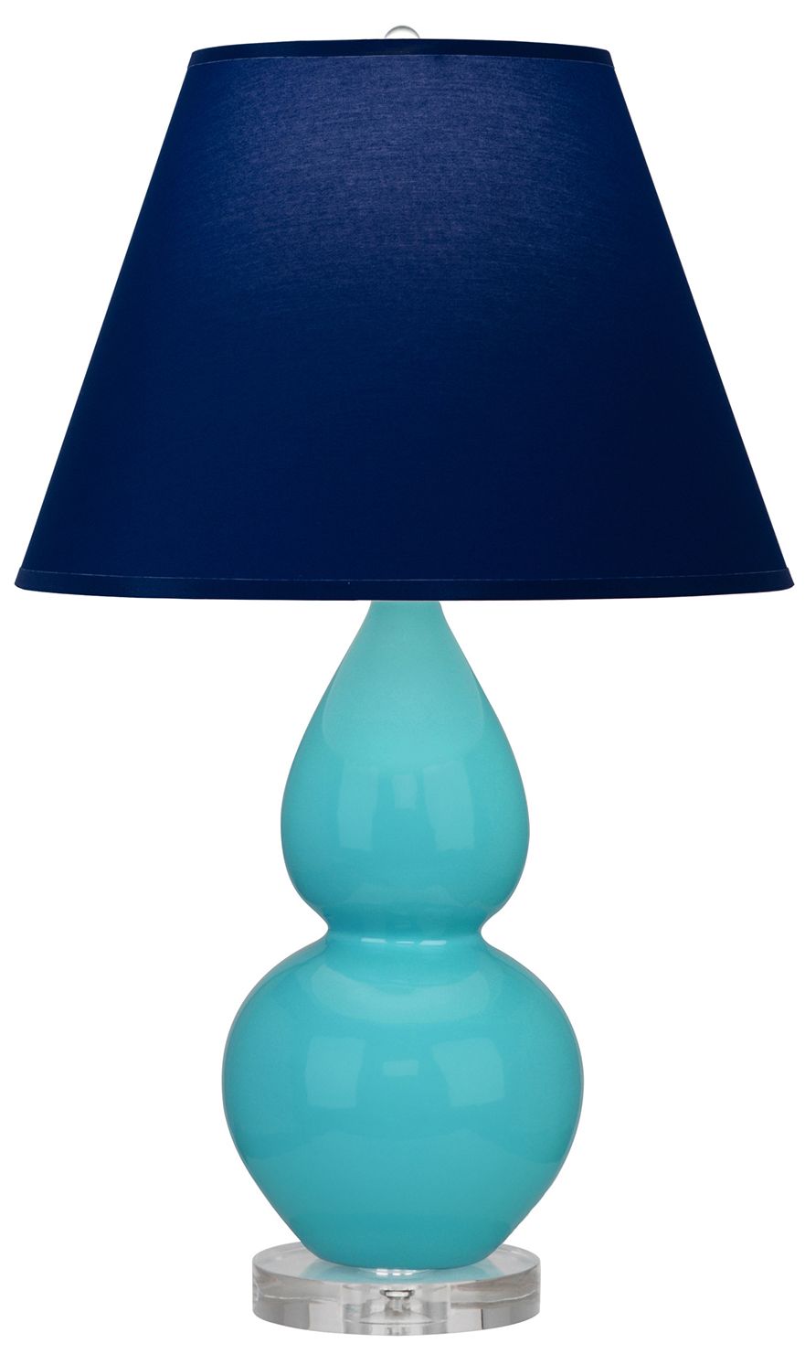Double Gourd 22"H Egg Blue And Lucite Accent Lamp w/ Navy Made to Order