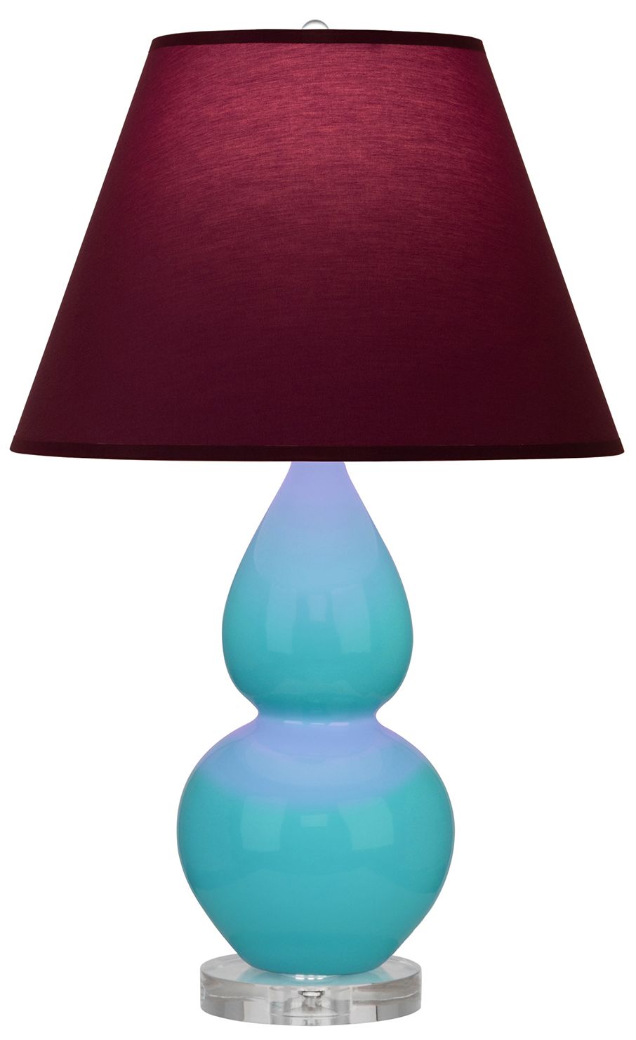 Double Gourd 22"H Egg Blue And Lucite Accent Lamp w/ Plum Made to Order