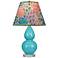 Double Gourd 22"H Egg Blue And Lucite Accent Lamp w/ Spring Shade