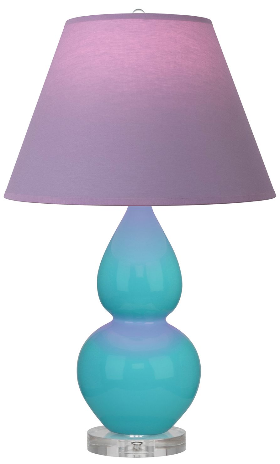 Double Gourd 22"H Egg Blue & Lucite Accent Lamp w/ Lavender Made to Order