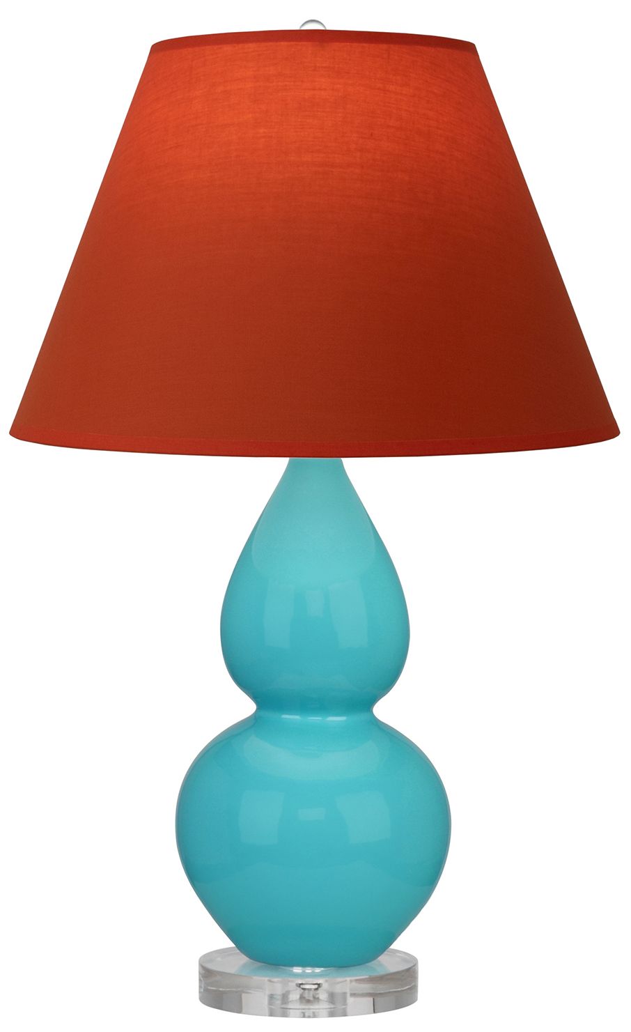 Double Gourd 22"H Egg Blue & Lucite Accent Lamp w/ Tangerine Made to Order