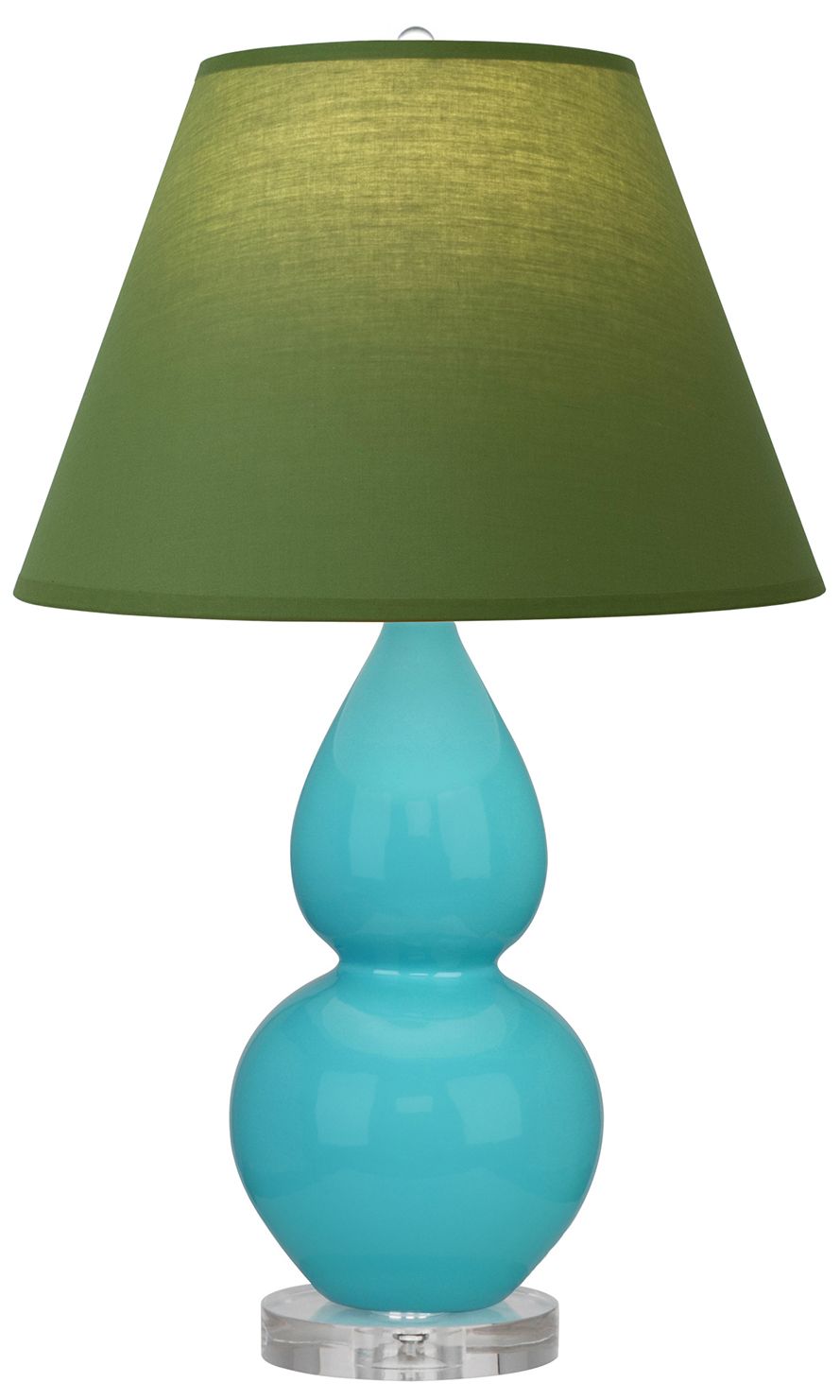 Double Gourd 22"H Egg Blue & Lucite Accent Lamp w/ Tea Green Made to Order