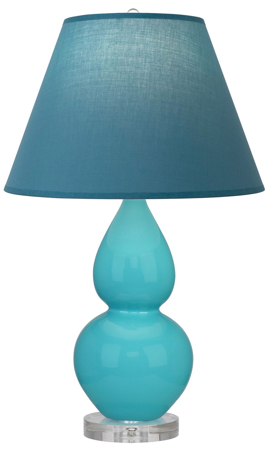 Double Gourd 22"H Egg Blue & Lucite Lamp w/Bright Blue Made to Order