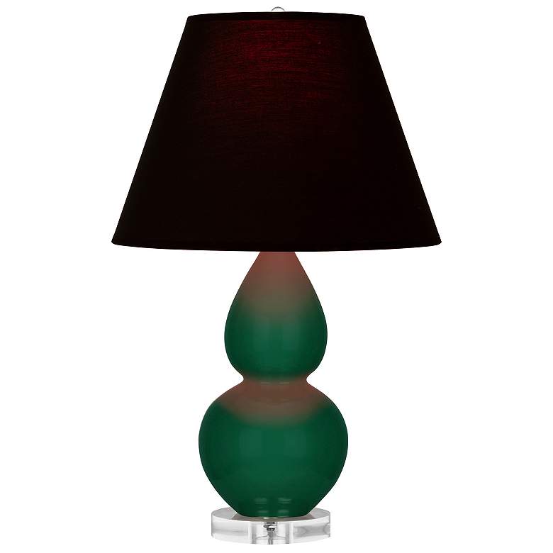Image 1 Double Gourd 22"H Jungle And Lucite Accent Lamp w/ Ink And Rose Shade