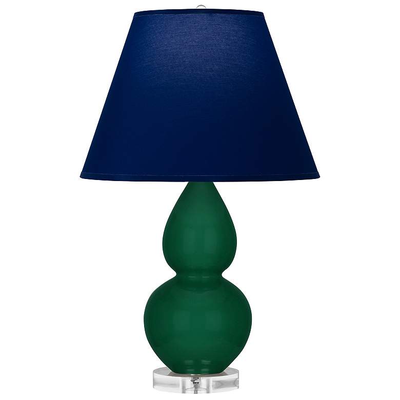 Image 1 Double Gourd 22"H Jungle And Lucite Accent Lamp w/ Navy And Gray Shade