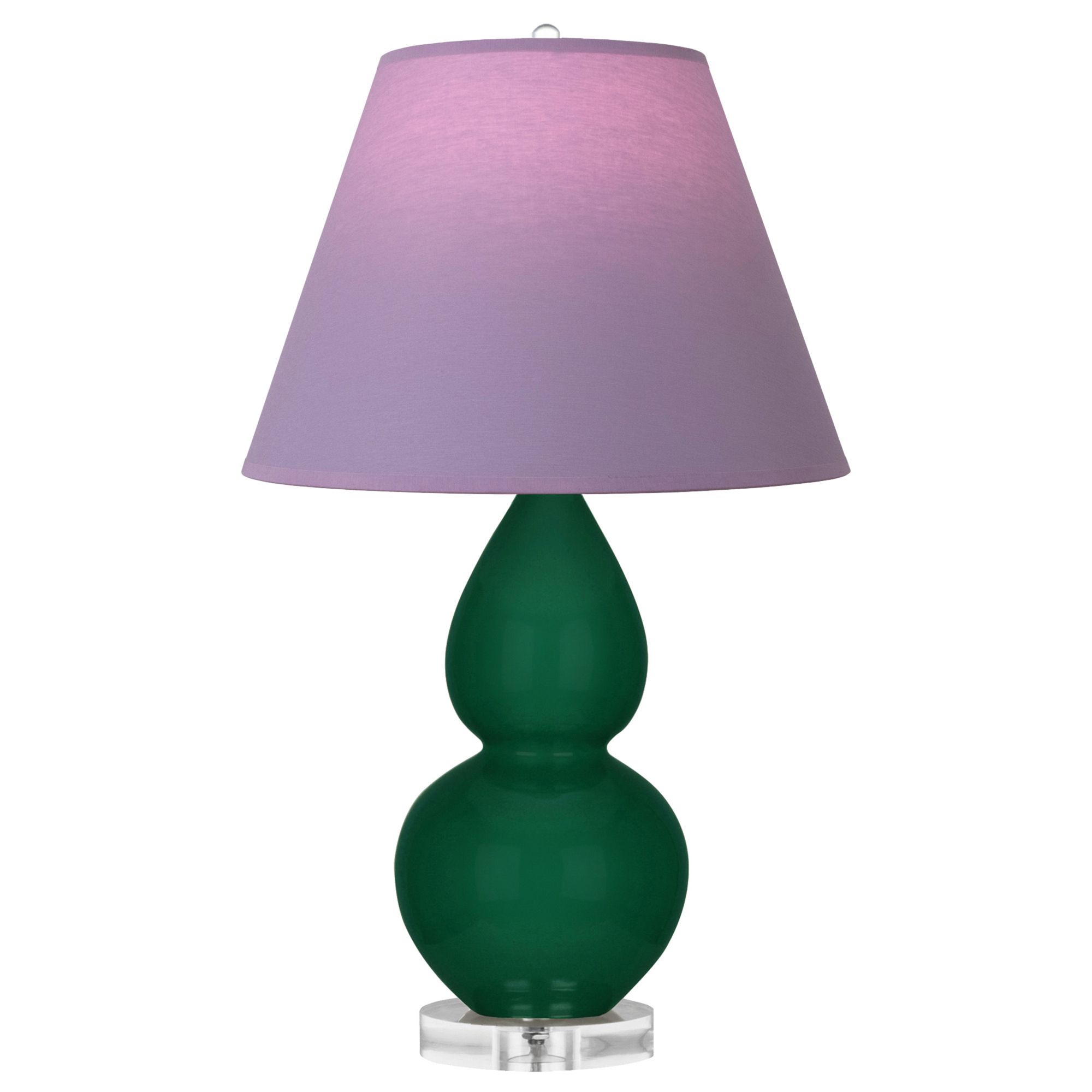 Image 2 Double Gourd 22"H Jungle And Lucite Lamp w/ Lavender And Plum Shade more views