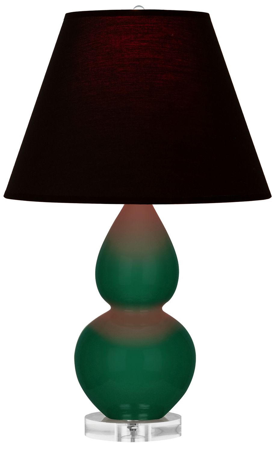 Double Gourd 22"H Jungle & Lucite Accent Lamp w/ Ink & Rose Made to Order